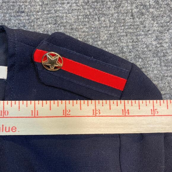 Kocca Navy Blue Structured Classic Knee Length Dress XS Gold Button Military - Picture 8 of 11